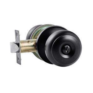 Paquete de 6 Perillas de Puerta Negras Totalmente Metálicas, Cerradura Interior sin Llave con Botón Giratorio y Perilla Exterior con Bola de Privacidad para el Hogar o la Oficina - Product Image 6