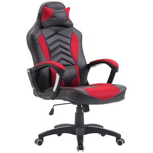 Sedia da Ufficio Direzionale Rossa/Nera con Schienale Alto, Supporto Lombare, Reclinabile e Telaio in Alluminio - Product Image 1