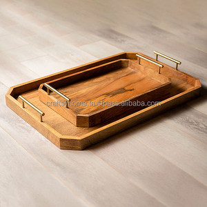 Handcrafted Wooden <b>tray</b> with handle Wooden Food Fruit <b>Tray</b> for home decor - Product Image 1