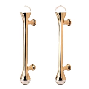 Poignée de porte longue en laiton massif de luxe avec finition or antique, poignée verticale robuste pour porte principale, hôtel, villa, entrée - Product Image 3