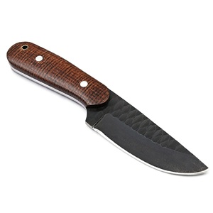 OEM Handmade High Quality Industrial Multi-functional Camping Hunting Bushcraft Knife Straight <b>Clip</b> Point Textured Wood Handle - Product Image 1