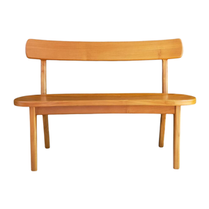 Modern Solid Wood <b>Bench</b> with Curved Backrest Natural Wooden Garden Chairs Stylish Minimalist Furniture - Product Image 1