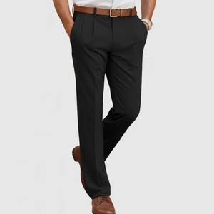 Pantalon de costume pour homme de haute qualité, gris argenté, vente en gros, décontracté, droit, coupe ajustée, taille plus, confortable et respirant - Product Image 4
