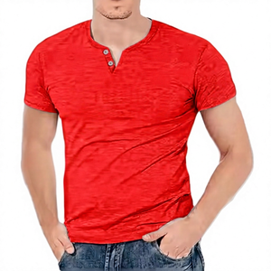 Men's <b>Fit</b> <b>V</b>-Neck Short Sleeve T-Shirt Solid Gray Cotton Jersey Casual Breathable Knitted Design - Product Image 6