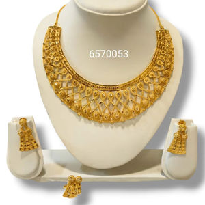 AWAIS HOUSE New Fashion Hip Hop Style Gold Plated Brass Women's Set Necklace <b>Bracelet</b> Engagement Wedding Party Chunky Diamond - Product Image 1