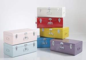 Caja de Almacenamiento Metálica Multifuncional de Gran Capacidad, Estilo Clásico Moderno Inspirado en Viajes, para Ropa y Decoración de Sala de Estar - Product Image 2