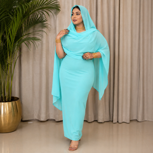 Tissu Toub turquoise |   Voile 100% Coton Teint Uni, Tissu Traditionnel Soudanais pour Femmes, Doux et Fluide, 58 Pouces, Qualité Supérieure - Product Image 2