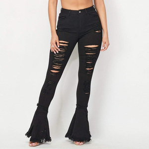 2026 Trendy High Waist Straight Leg Baggy Jeans Women's Wide Leg Stretchy Denim <b>Pants</b> Breathable Flared Style Trouser Jeans - Product Image 1