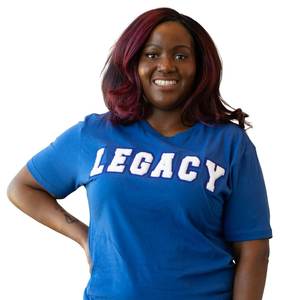 T-shirt en chenille bleu royal pour femme, motif lettres grecques Zeta Phi Beta, style décontracté streetwear, en coton premium - Product Image 2