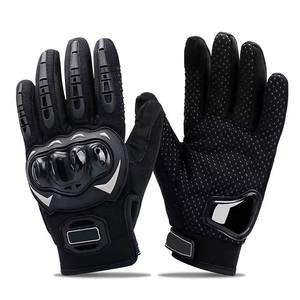 Gants de moto unisexes noirs à doigts entiers avec logo personnalisé, gants de sport respirants antidérapants pour l'hiver avec fermeture auto-agrippante - Product Image 1