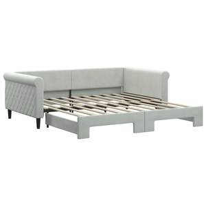 Light Gray 39.4"x74.8" <b>Daybed</b> <b>with</b> Trundle <b>Mattress</b> Not Included - Product Image 2