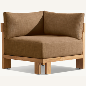 Corner <b>sofa</b> made of teak wood with a simple modern style, equipped with soft foam and comfortable to sit with pillows - Product Image 4