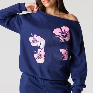 Sudadera de Forro Polar para Mujer, Estilo Universitario Griego, con Hombros Caídos, Oversize, con Logo Frontal, Cómoda, para Invierno, OEM - Product Image 1