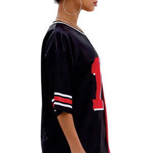 Custom Women Oversized Mesh American Football Jersey Tee OEM Two Tone Sports Streetwear V Neck Graphic Team Fashion Sports Top - Product Image 3