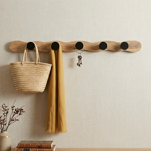 Wooden Wall Hook <b>Rack</b> Modern Wall Mounted Coat <b>Rack</b> with 5 Hooks for Entryway Bedroom Bathroom Wholesale - Product Image 1