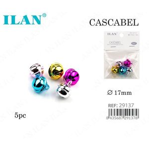 ILAN Cascabel Campanella Elettroplaccata 17mm 5 Pezzi per Creazione di Gioielli Artigianali - Product Image 1