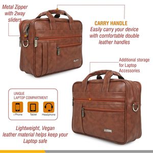 Luxury Black Genuine <b>Leather</b> <b>Soft</b> Business Services Travel Laptop <b>Bag</b> for Men Lightweight Zipper Closure Polyester Lining - Product Image 1