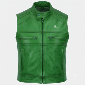 Men's Genuine <b>Leather</b> <b>Vest</b> Adults OEM Custom Wholesale Motorcycle Sleeveless <b>Biker</b> Jacket Vintage Premium Casual Outerwear 2026 - Product Image 4