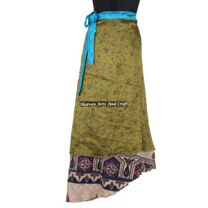 Long Magic Sari <b>Skirt</b> <b>Boho</b> Stylish Multi Color Summer Wear Comfortable Fashion Hippie Style Free Size Gypsy Women Ladies Girls - Product Image 2