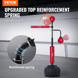 Support de sac de frappe autoportant réglable en hauteur pour adolescents et adultes, entraîneur de vitesse de boxe et de réflexes avec balles de vitesse - Product Image 2