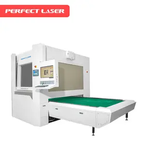 Perfect laser-2D high-speed galvanometer scanning laser engraving machine for jeans/denim automatic positioning conveyor belt