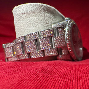 Montre Hip Hop Bling Iced Out en Moissanite, certifiée par le testeur de diamants, mouvement à quartz, fournisseur en gros, Reloj - Product Image 1