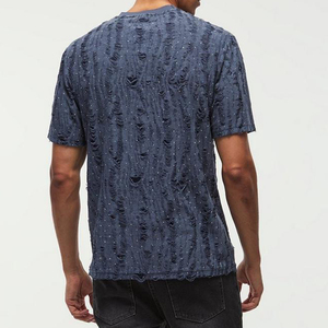 T-shirts vintage personnalisés avec logo pour hommes, coupe classique, 100 % coton tricoté, design uni, prix de gros - Product Image 2