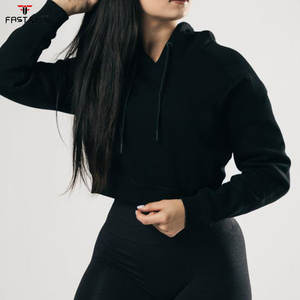 Hoodie court personnalisé pour femme – Sweat à capuche décontracté et oversize avec logo frontal, 100 % coton imperméable - Product Image 6