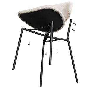 Set di 4 Sedie da Pranzo Moderne Stile Mid-Century Rivestite in Tessuto Bouclé con Schienale Curvo per Sala da Pranzo o Cucina - Product Image 5