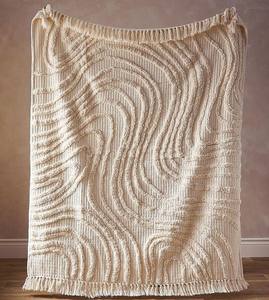 Manta de Sofá de Jacquard de Alta Calidad, 100% Algodón, Tamaño Queen, Ligera, Térmica, con Patrón Bordado Decorativo - Product Image 1