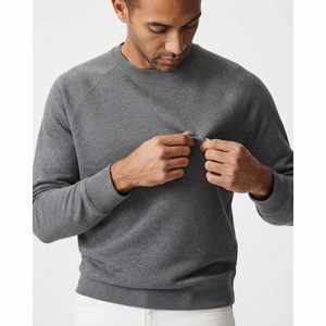 High Quality Streetwear Sweatshirt Solid Color Knitted Cotton with <b>Smooth</b> Fabric <b>Brushed</b> Interior Long Sleeves Everyday Wear - Product Image 4
