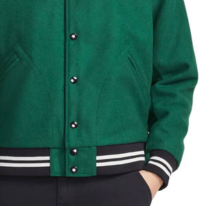 Chaqueta de invierno transpirable de manga larga, al por mayor, a bajo precio, cómoda, diseño personalizado, tipo Letterman para hombre - Product Image 3
