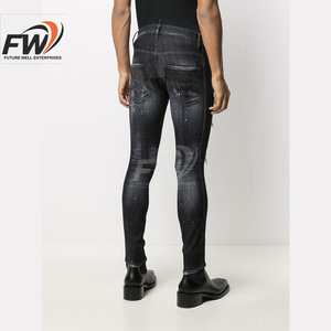 Jeans en denim évasé noir décontracté vintage de haute qualité en coton, taille basse, personnalisé, vente en gros OEM pour hommes - Product Image 4