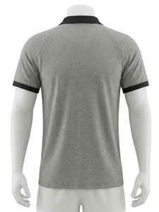 เสื้อเชิ้ตผู้ชายสีเทา-ดำ คอปกพับ แขนสั้น ทรงปกติ ผ้าโพลีเอสเตอร์ 100% สีพื้น ระบายอากาศได้ดี ใส่ได้ทุกฤดู - Product Image 2