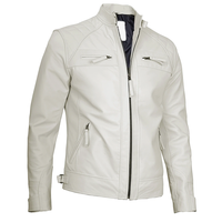 Veste en cuir de vachette beige OEM 2026 pour homme – 100 % haute qualité, faible MOQ, grandes tailles, hiver, col montant, logo frontal, écologique, imperméable
