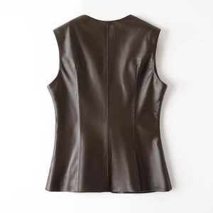 Veste Moto Femme en Cuir Véritable Marron Imperméable Style Perfecto Triple Boutonnage – Grande Vente Personnalisée - Product Image 2