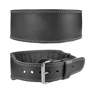 Premium Cowhide Leather Strong Heavy Duty Breathable Weightlifting Support <b>Belt</b> Buckle Closure Non-Slip Gym Training - Product Image 1