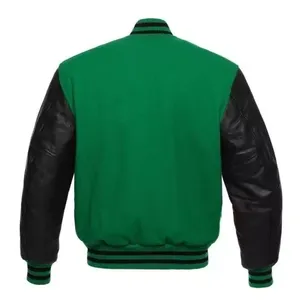 Fabricant de vestes Letterman personnalisées avec logo, vestes de baseball décontractées en molleton pour hommes, vestes varsity à patchwork court - Product Image 4