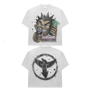 Camiseta de Manga Corta para Hombre, Cuello Redondo, 100% Algodón, Diseño a Cuadros, Transpirable, Talla Grande, con Logotipo Estampado en la Parte Delantera - Product Image 4