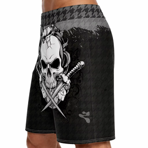 Shorts de plage pour hommes à imprimé crâne personnalisé en gros, séchage rapide, pour la plage et le surf - Product Image 3