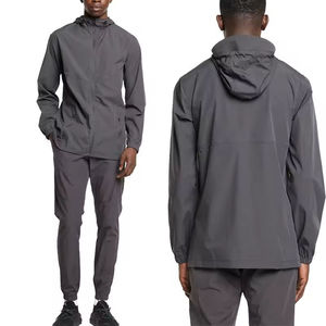 Conjunto Deportivo de 2 Piezas para Hombre, Estilo Urbano, Chaqueta Cortavientos Transpirable de Nailon con Cierre, para Correr en Verano - Product Image 1