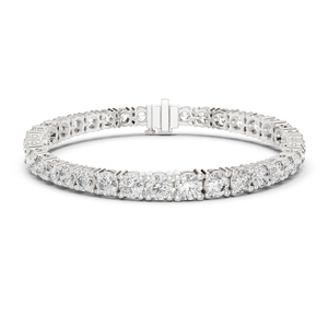 10K White <b>Gold</b> Diamond Bracelet Round Cut Multi Size 35 Stones Luxury Sparkle Elegant Wedding Party Fine Jewelry Gift - Product Image 1