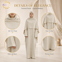 Robe musulmane pour femme, foulard élégant de type cape, tenue quotidienne de vêtements ethniques