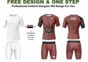 Conjunto de Rashguard Personalizado con Diseño Impreso Digitalmente para BJJ, MMA y Lucha Libre, Venta al Por Mayor Directa de Fábrica, Traje de Compresión Transpirable para Hombre - Product Image 2