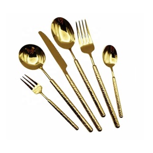 Ensemble de couverts en acier inoxydable de conception traditionnelle artisanale, manche martelé, poli miroir, argenterie, vaisselle de table, métallique - Product Image 6