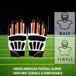 Gants de football américain personnalisés en gros – Qualité supérieure, paume adhérente, dos imprimé en silicone, antidérapants et imperméables - Product Image 4