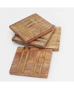 Dessous de verre en bois de manguier massif Design d'arbre en bois personnalisé Décoration de table de haute qualité pour maisons et restaurants Sous-verres gratuits Tapis et tampons - Product Image 6