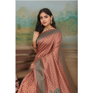 Sari de Seda Banarasi Tejido a Mano de Primera Calidad para Bodas, Vestimenta Nupcial, Ocasiones Festivas y Moda Étnica Tradicional India - Product Image 5