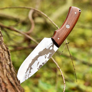 Cuchillo de Caza de Hoja Fija de Acero Inoxidable de Grado Industrial UA Supplies con Mango de Madera Pakka, Punta Caída, Personalización OEM/ODM, Venta al por Mayor - Product Image 3