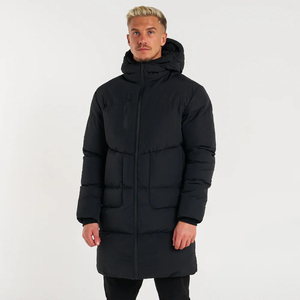 Men's High-End <b>Thin</b> Winter <b>Jacket</b> Casual <b>Puffer</b> Coat with Zipper Long Windproof Waterproof 90% Down for Casual Use - Product Image 2